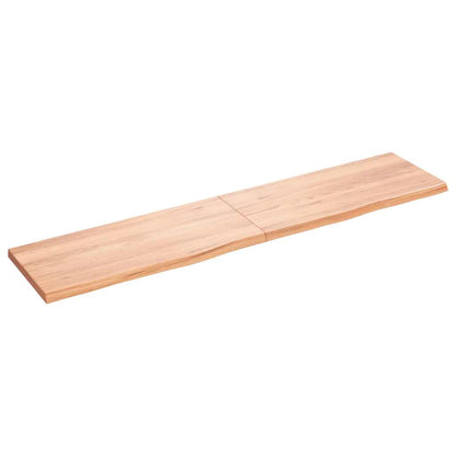 vidaXL Tischplatte Hellbraun 180x40x(2-4)cm Massivholz Eiche Behandelt