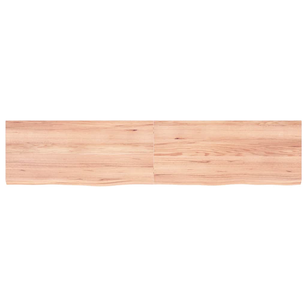 vidaXL Tischplatte Hellbraun 180x40x(2-4)cm Massivholz Eiche Behandelt
