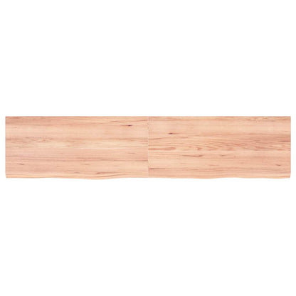vidaXL Tischplatte Hellbraun 180x40x(2-4)cm Massivholz Eiche Behandelt