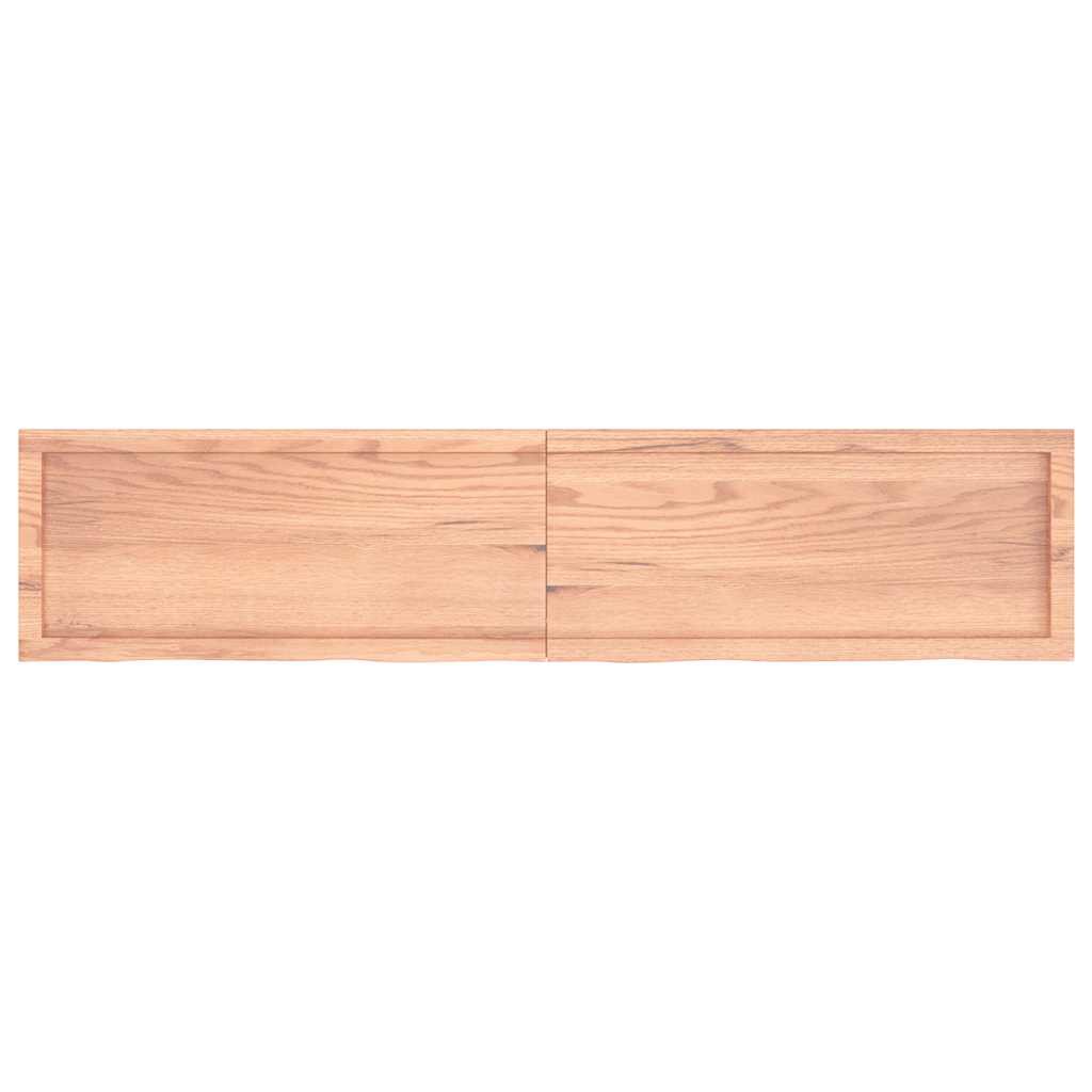 vidaXL Tischplatte Hellbraun 180x40x(2-4)cm Massivholz Eiche Behandelt