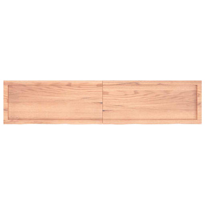 vidaXL Tischplatte Hellbraun 180x40x(2-4)cm Massivholz Eiche Behandelt