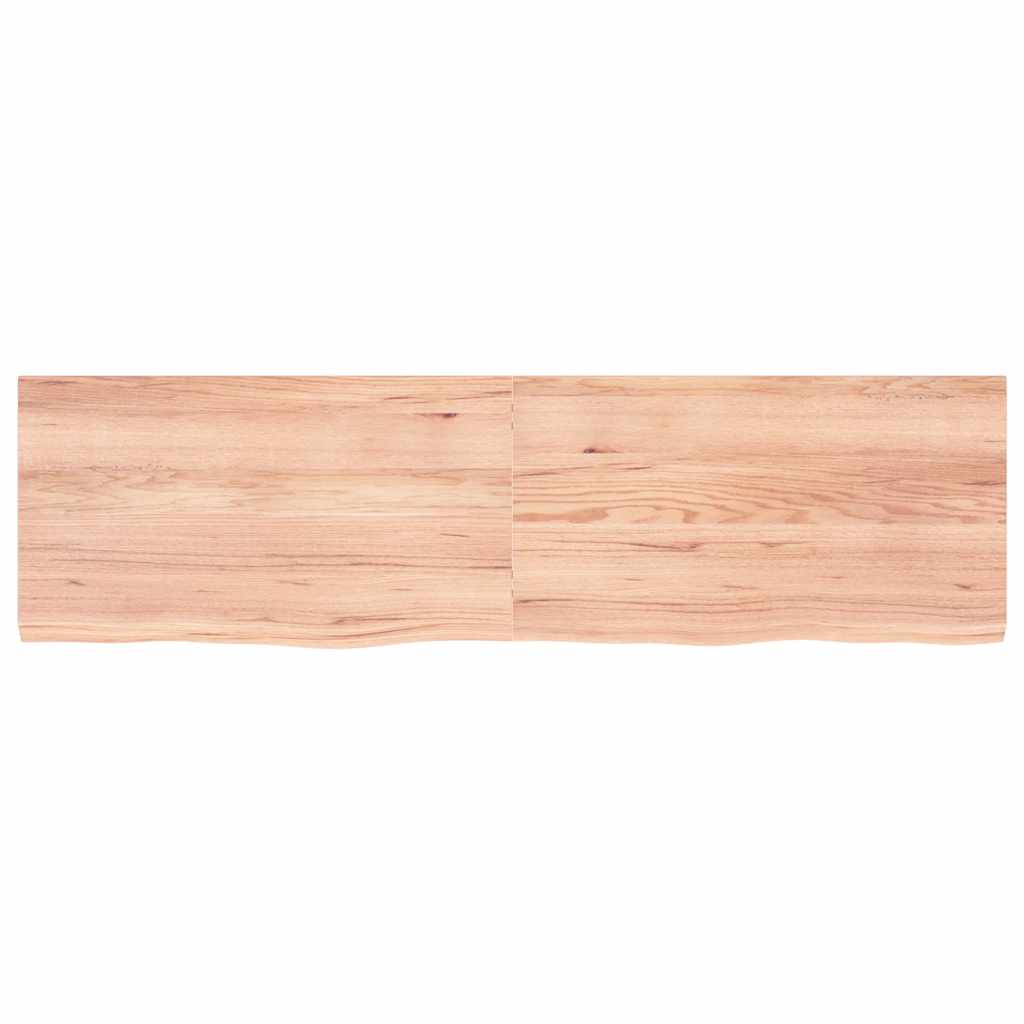 vidaXL Tischplatte Hellbraun 180x50x(2-4)cm Massivholz Eiche Behandelt