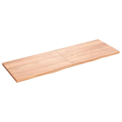 vidaXL Plateau de table marron clair 180x60x(2-4)cm, en chêne massif traité