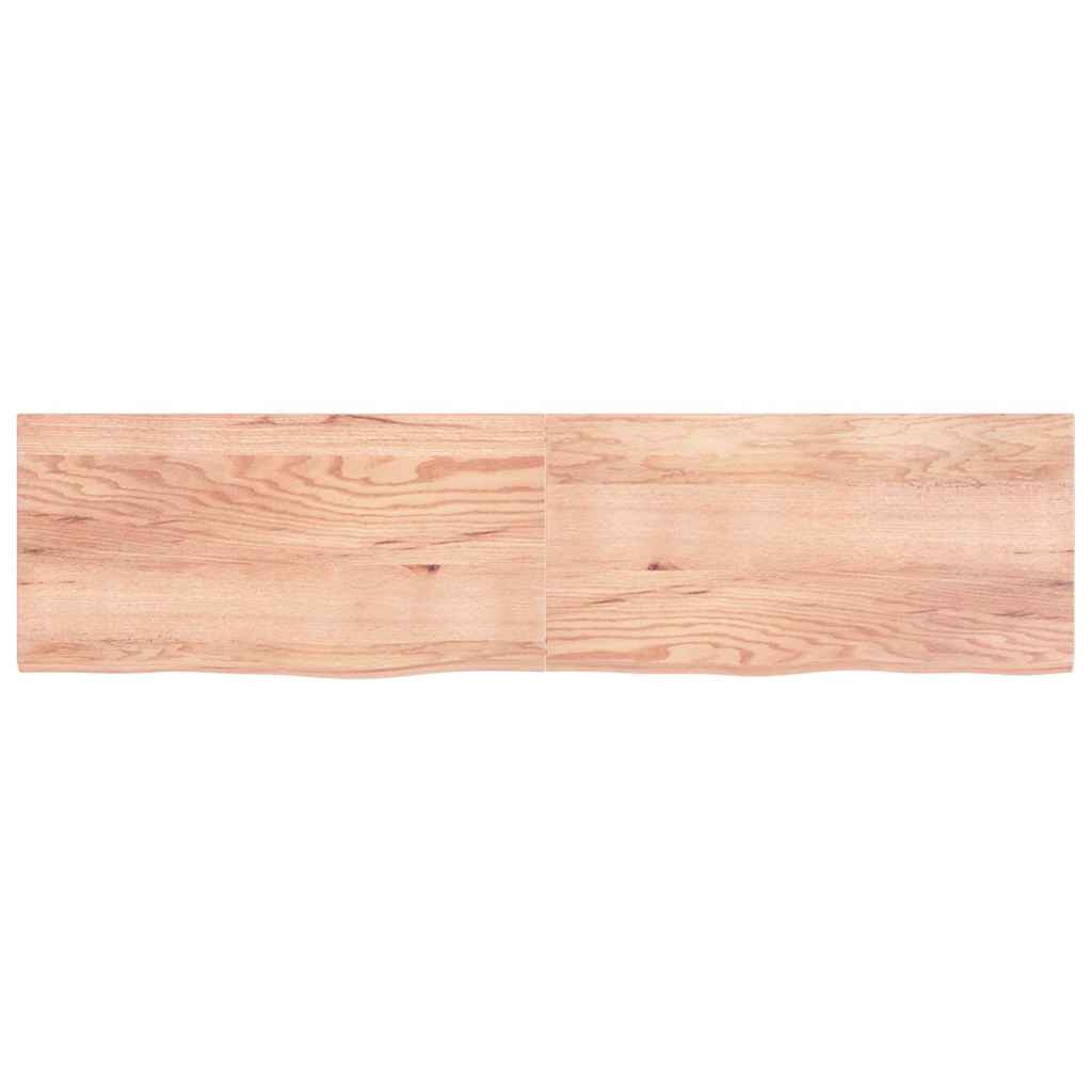 vidaXL Tischplatte Hellbraun 200x50x(2-4)cm Massivholz Eiche Behandelt