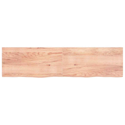 vidaXL Tischplatte Hellbraun 200x50x(2-4)cm Massivholz Eiche Behandelt