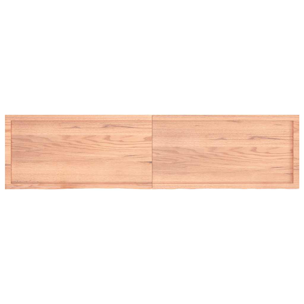 vidaXL Tischplatte Hellbraun 200x50x(2-4)cm Massivholz Eiche Behandelt