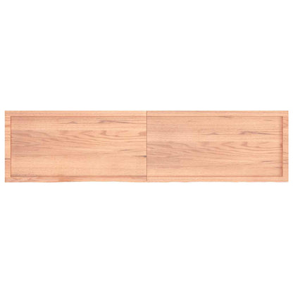 vidaXL Tischplatte Hellbraun 200x50x(2-4)cm Massivholz Eiche Behandelt