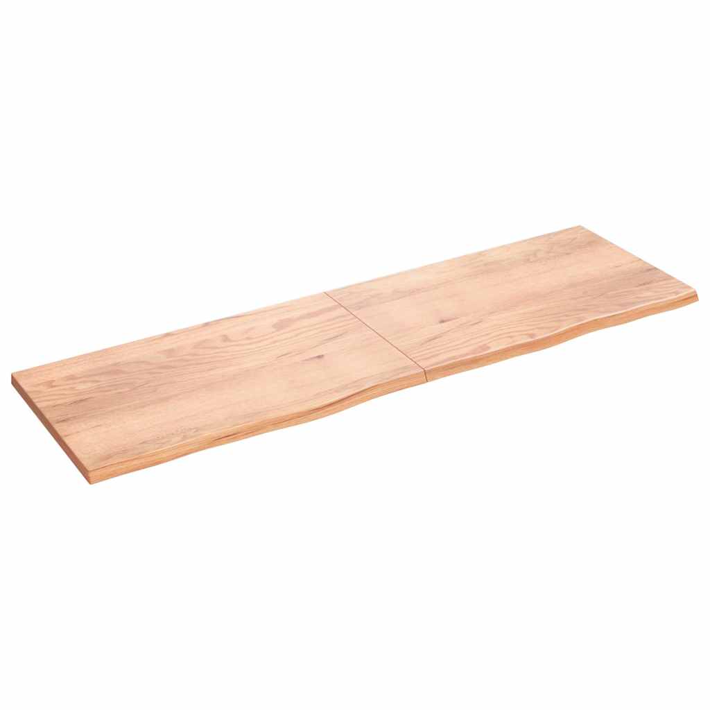 vidaXL Plateau de table marron clair 200x60x(2-4) cm en chêne massif traité