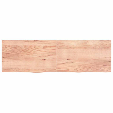 vidaXL Plateau de table marron clair 200x60x(2-4) cm en chêne massif traité