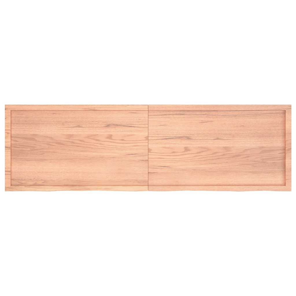 vidaXL Plateau de table marron clair 200x60x(2-4) cm en chêne massif traité