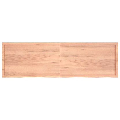 vidaXL Plateau de table marron clair 200x60x(2-4) cm en chêne massif traité