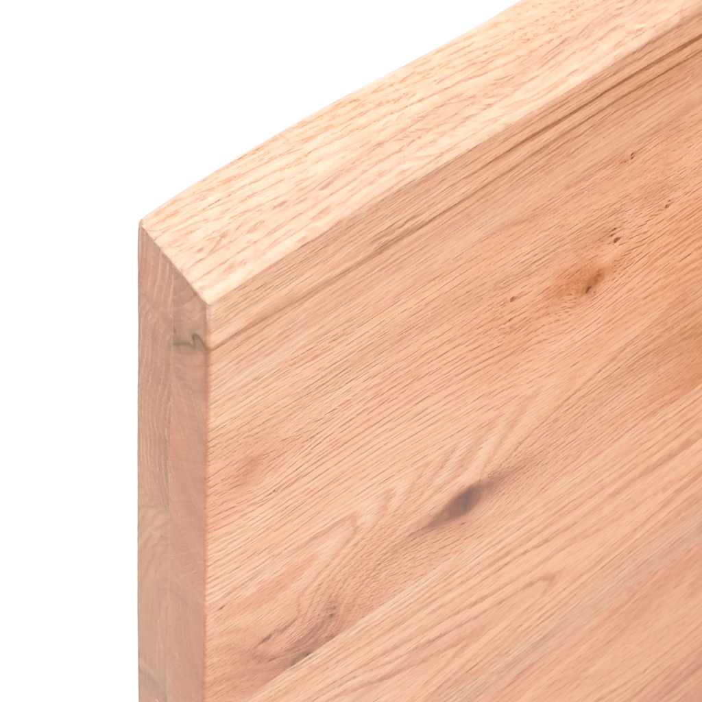 vidaXL Plateau de table marron clair 200x60x(2-4) cm en chêne massif traité