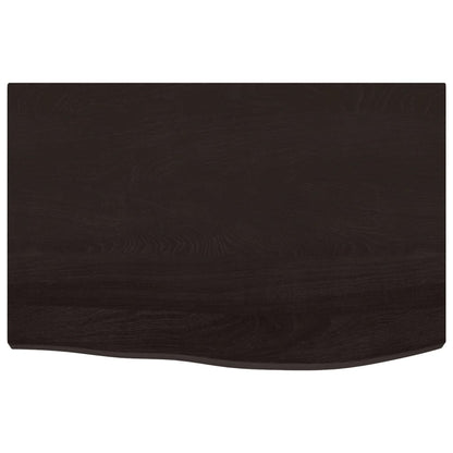 vidaXL Plateau de table Marron foncé 60x40x(2-4)cm Chêne massif