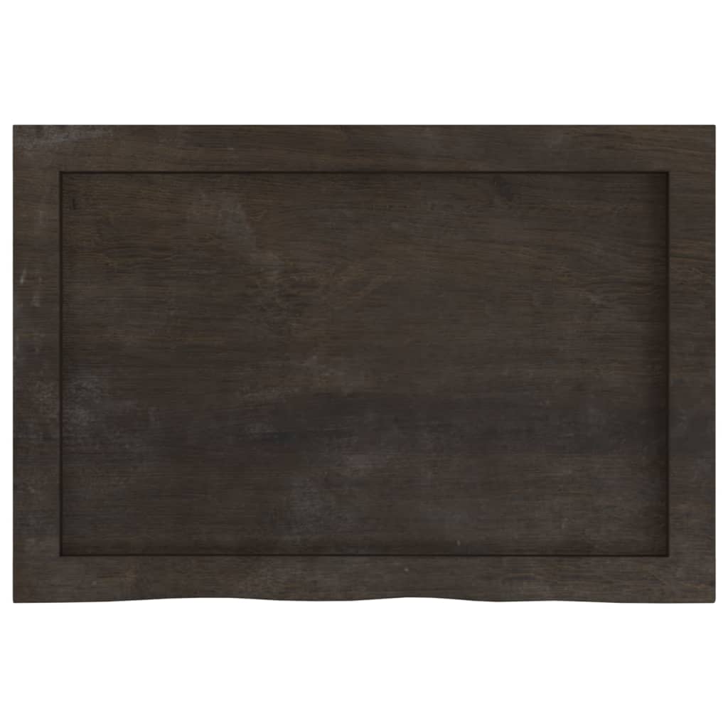 vidaXL Plateau de table Marron foncé 60x40x(2-4)cm Chêne massif