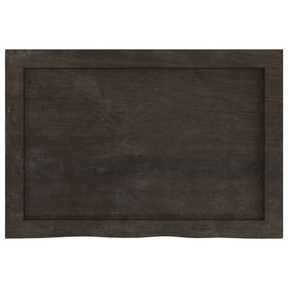 vidaXL Plateau de table Marron foncé 60x40x(2-4)cm Chêne massif