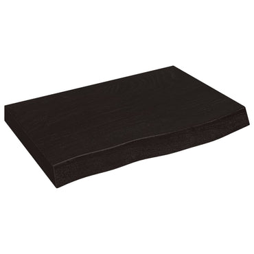 vidaXL Plateau de table Chêne massif marron foncé 60x40x(2-6)cm