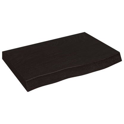 vidaXL Tischplatte Dunkelbraun 60x40x(2-6)cm Massivholz Eiche