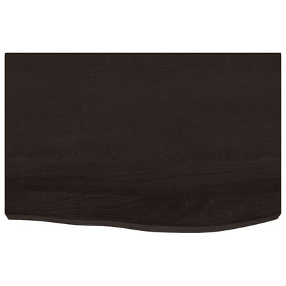 vidaXL Tischplatte Dunkelbraun 60x40x(2-6)cm Massivholz Eiche