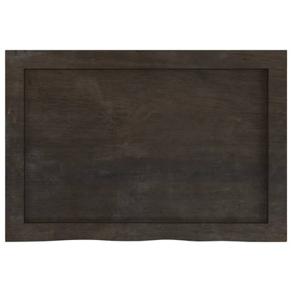 vidaXL Tischplatte Dunkelbraun 60x40x(2-6)cm Massivholz Eiche