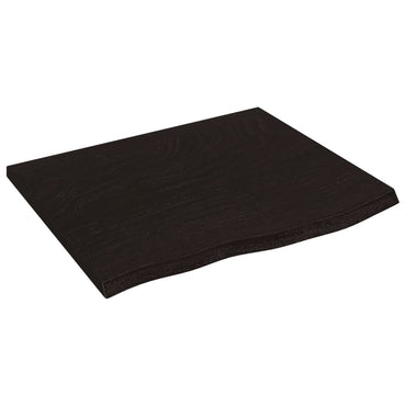 vidaXL Plateau de table Chêne massif traité Marron foncé 60x50x2 cm