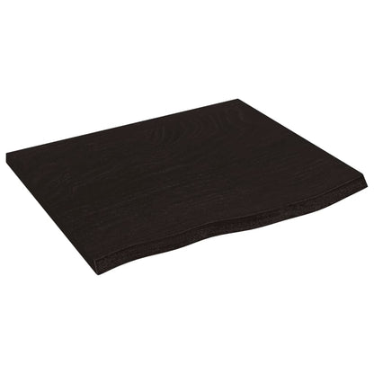 vidaXL Plateau de table Chêne massif traité Marron foncé 60x50x2 cm