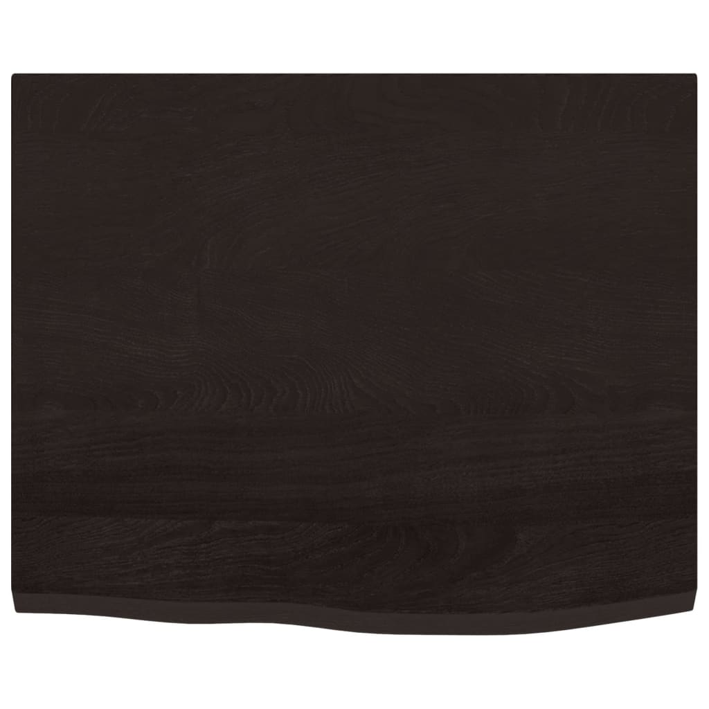 vidaXL Plateau de table Chêne massif traité Marron foncé 60x50x2 cm