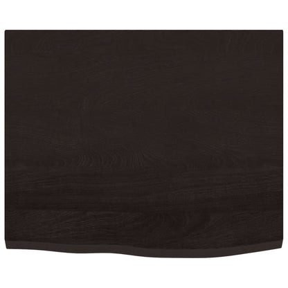 vidaXL Plateau de table Chêne massif traité Marron foncé 60x50x2 cm