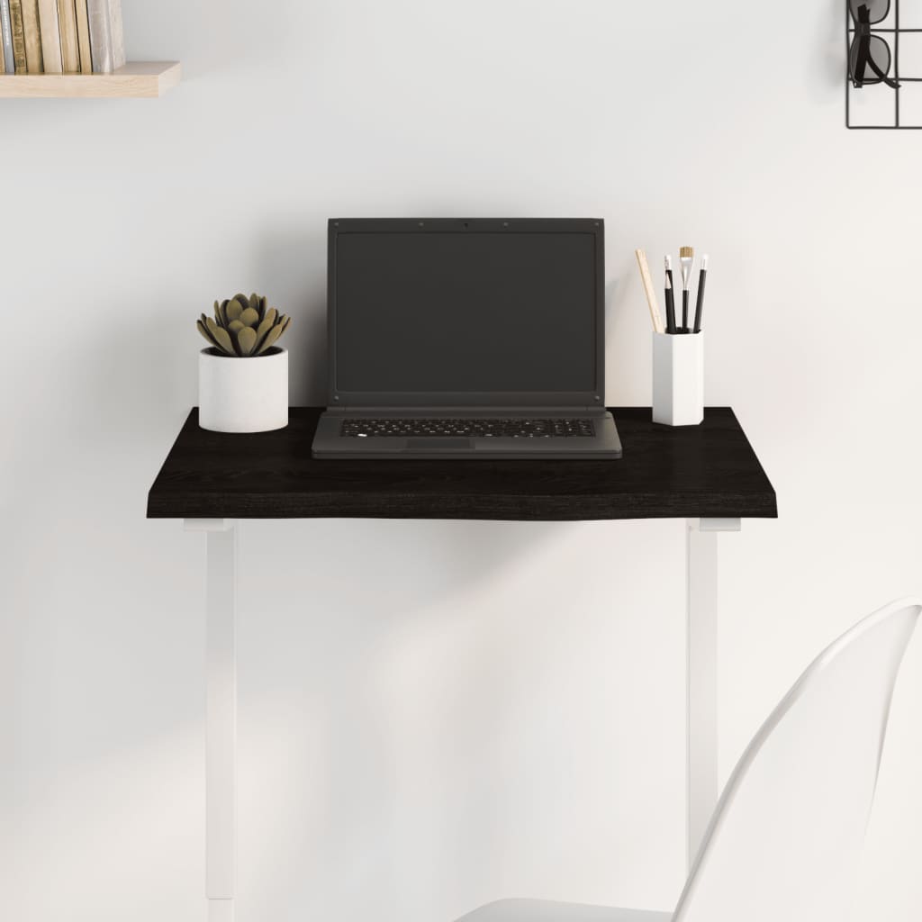 vidaXL Plateau de table Chêne massif traité Marron foncé 60x50x2 cm