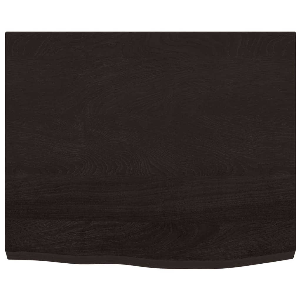 vidaXL Plateau de table Marron foncé 60x50x(2-4)cm Bois de chêne massif