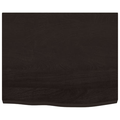 vidaXL Plateau de table Marron foncé 60x50x(2-4)cm Bois de chêne massif
