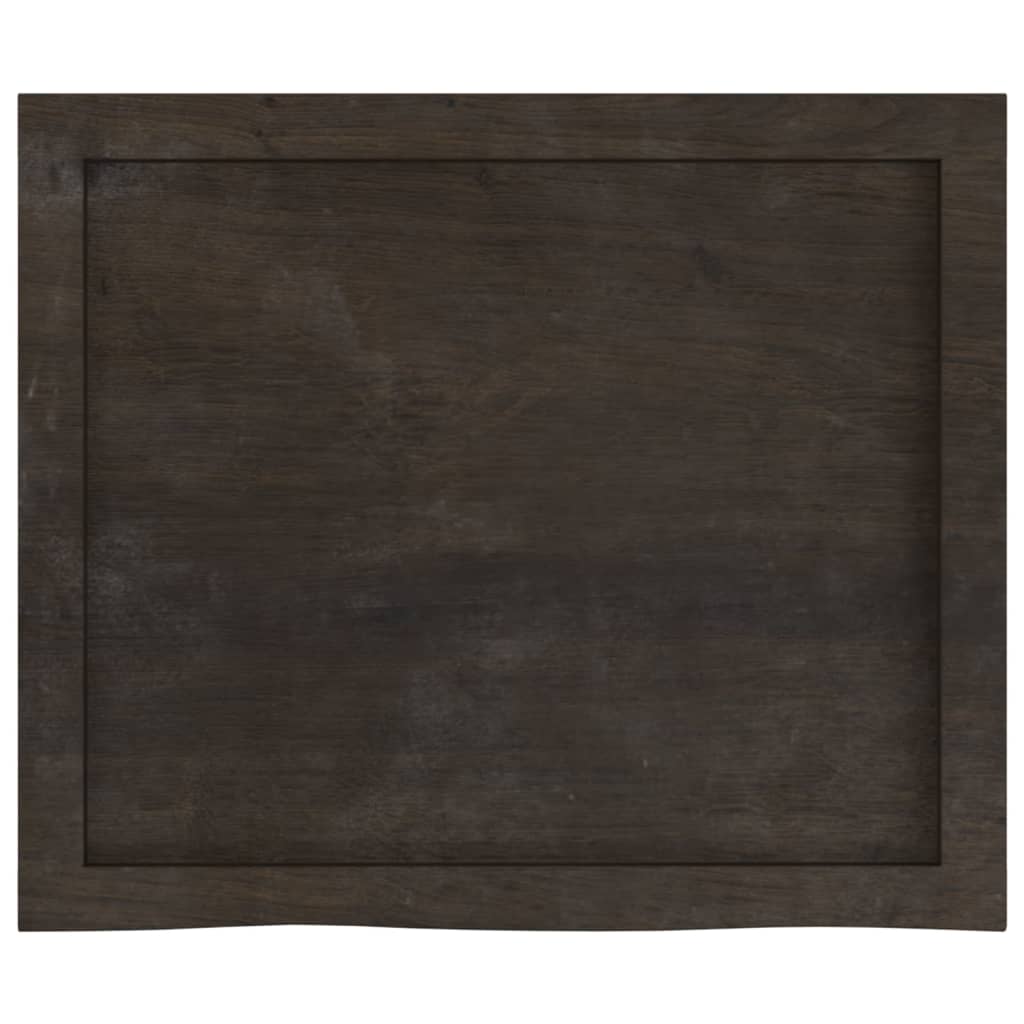 vidaXL Plateau de table Marron foncé 60x50x(2-4)cm Bois de chêne massif