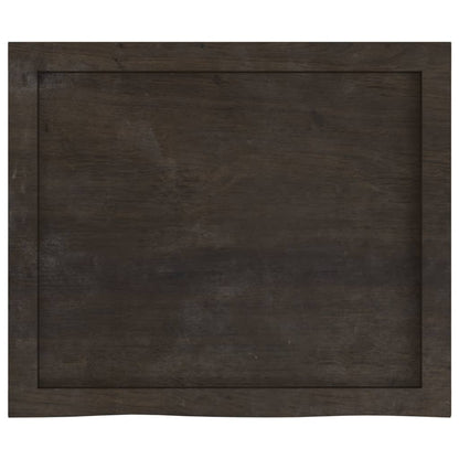 vidaXL Plateau de table Marron foncé 60x50x(2-4)cm Bois de chêne massif