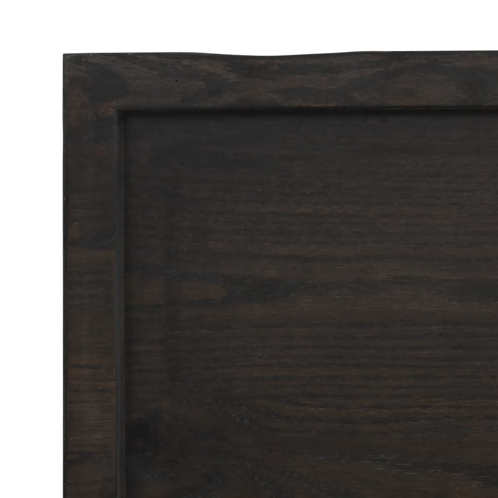 vidaXL Plateau de table Marron foncé 60x50x(2-4)cm Bois de chêne massif