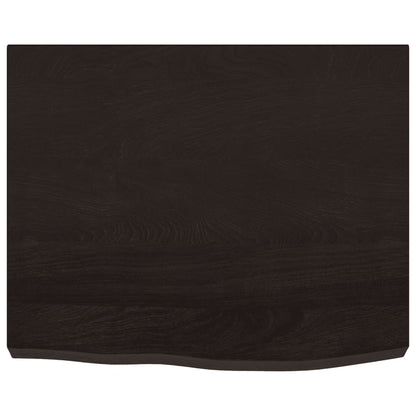 vidaXL Tischplatte Dunkelbraun 60x50x(2-6)cm Massivholz Eiche