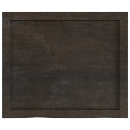 vidaXL Tischplatte Dunkelbraun 60x50x(2-6)cm Massivholz Eiche