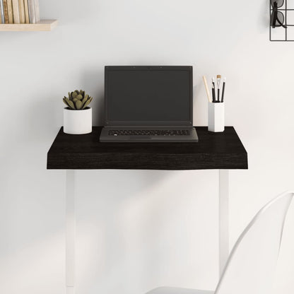 vidaXL Tischplatte Dunkelbraun 60x50x(2-6)cm Massivholz Eiche