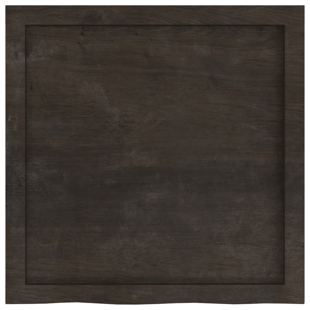 vidaXL Tischplatte Dunkelbraun 60x60x(2-4)cm Massivholz Eiche