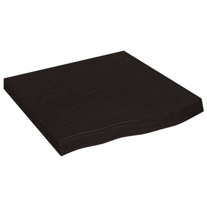 vidaXL Plateau de table marron foncé 60x60x(2-6)cm Chêne massif