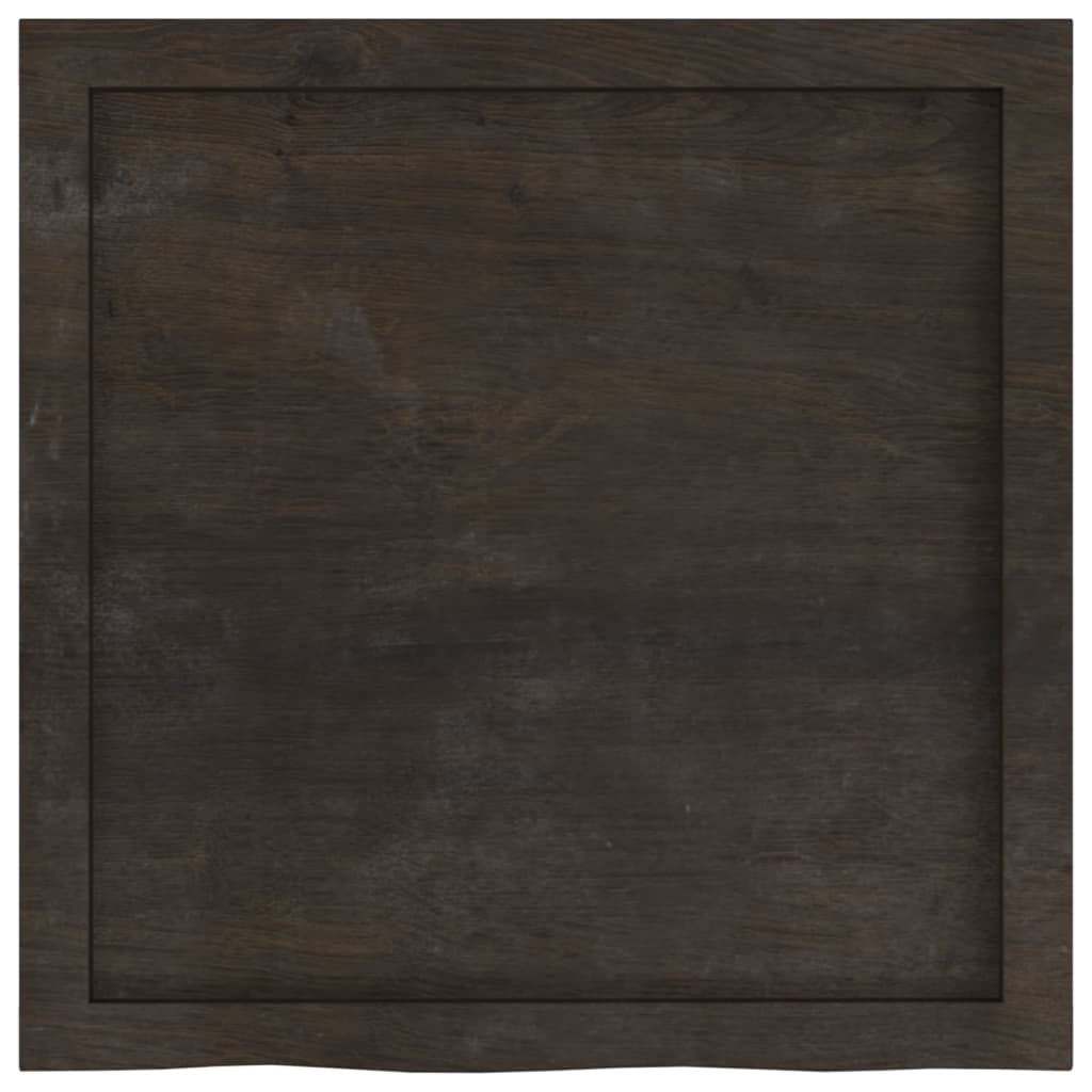 vidaXL Plateau de table marron foncé 60x60x(2-6)cm Chêne massif