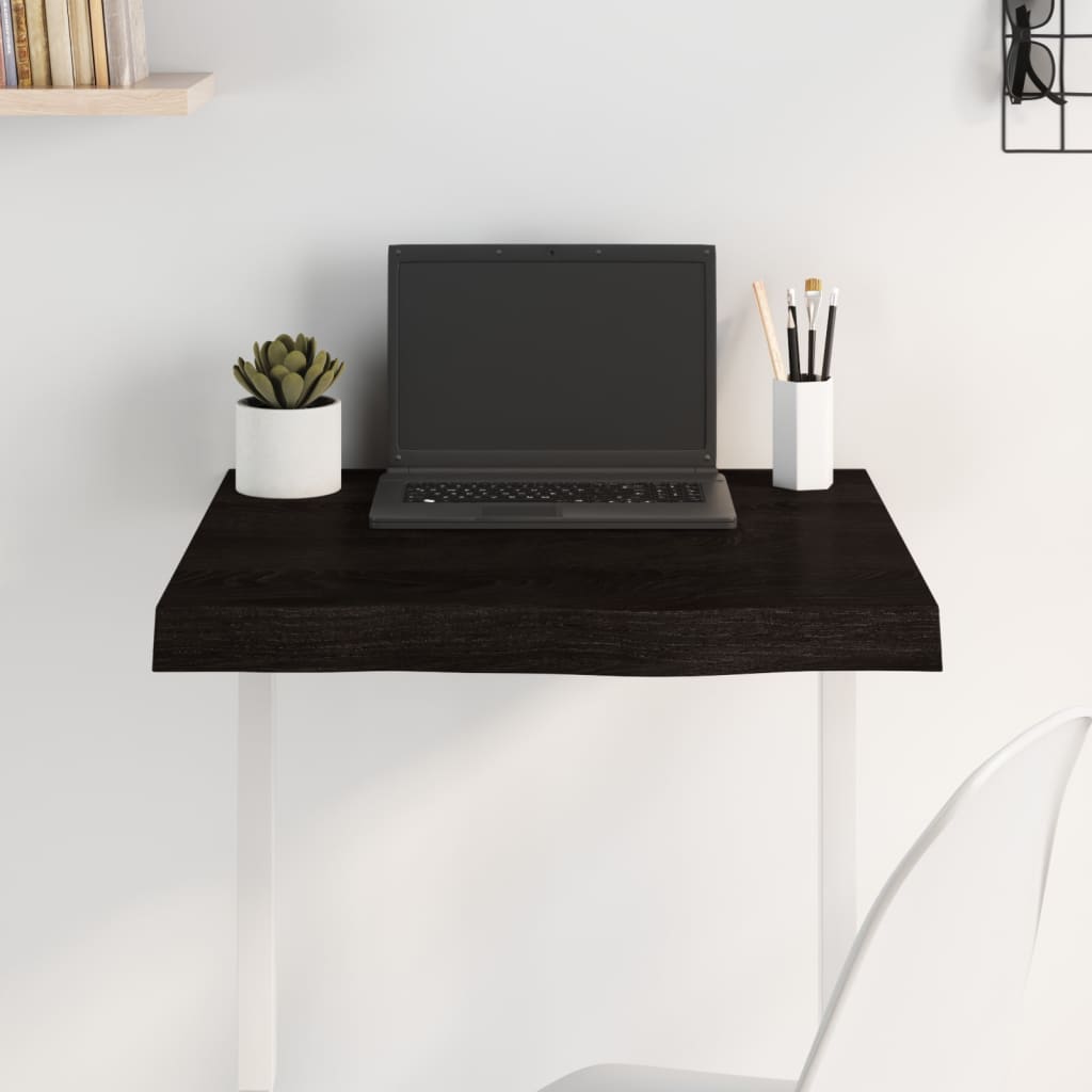 vidaXL Plateau de table marron foncé 60x60x(2-6)cm Chêne massif