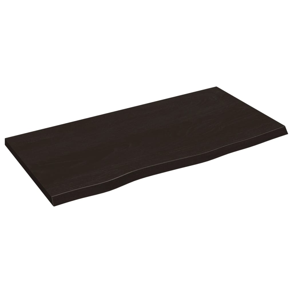 vidaXL Plateau de table Marron foncé 80x40x2 cm Chêne massif traité