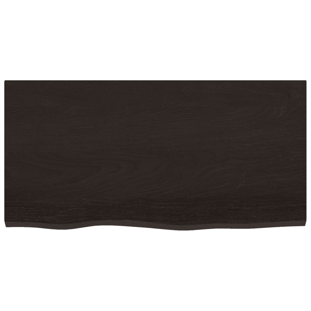 vidaXL Plateau de table Marron foncé 80x40x2 cm Chêne massif traité
