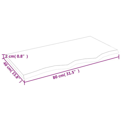 vidaXL Plateau de table Marron foncé 80x40x2 cm Chêne massif traité