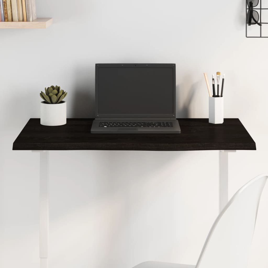 vidaXL Plateau de table Marron foncé 80x40x2 cm Chêne massif traité
