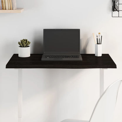 vidaXL Plateau de table Marron foncé 80x40x2 cm Chêne massif traité