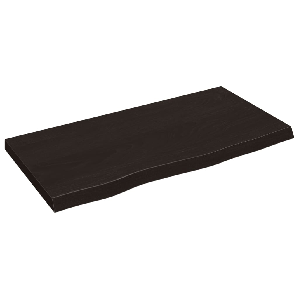 vidaXL Plateau de table Marron foncé 80x40x(2-4) cm Bois de chêne massif