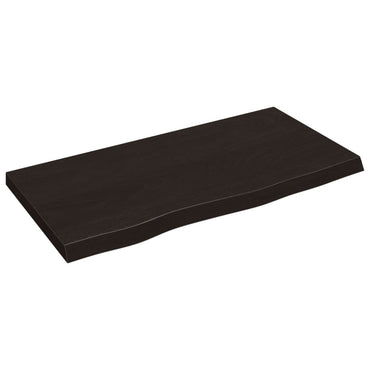 vidaXL Plateau de table Marron foncé 80x40x(2-4) cm Bois de chêne massif