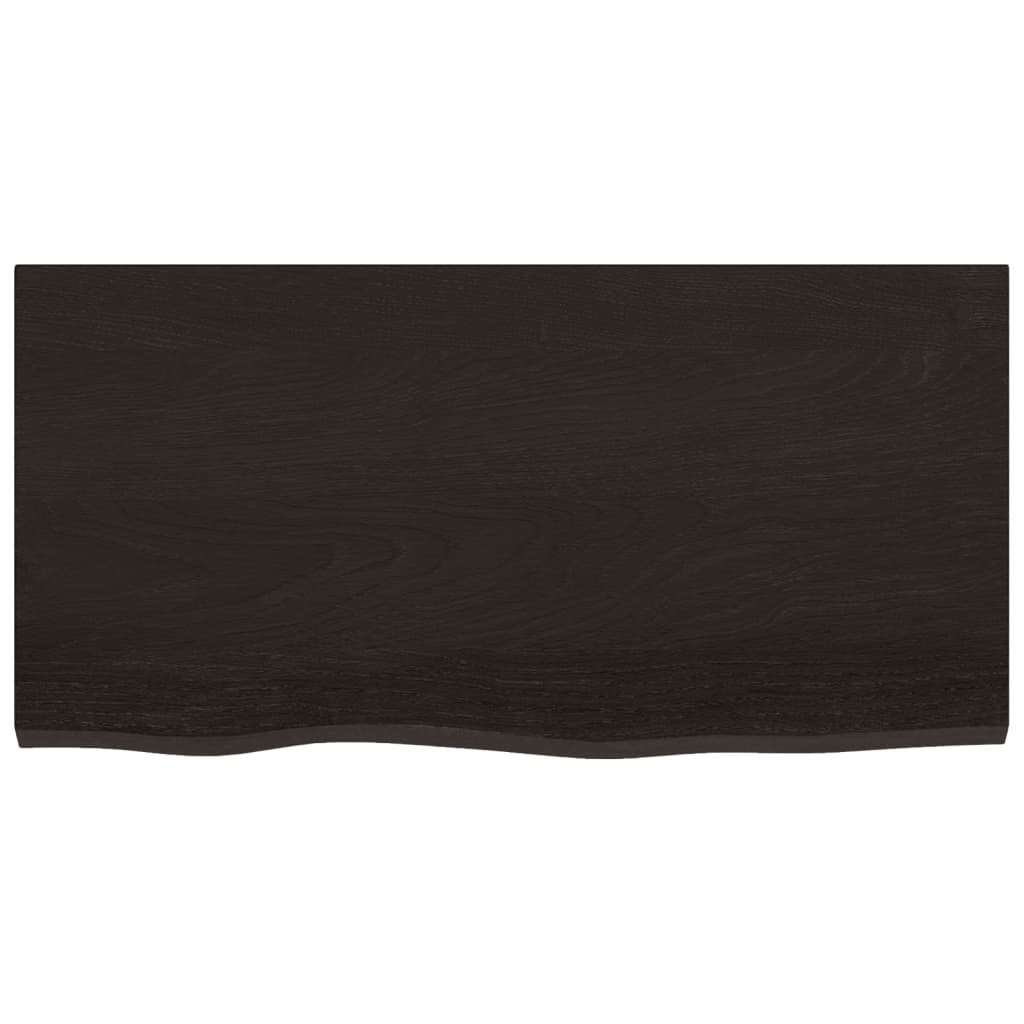 vidaXL Plateau de table Marron foncé 80x40x(2-4) cm Bois de chêne massif