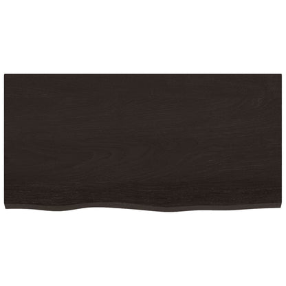 vidaXL Plateau de table Marron foncé 80x40x(2-4) cm Bois de chêne massif