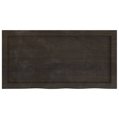 vidaXL Plateau de table Marron foncé 80x40x(2-4) cm Bois de chêne massif